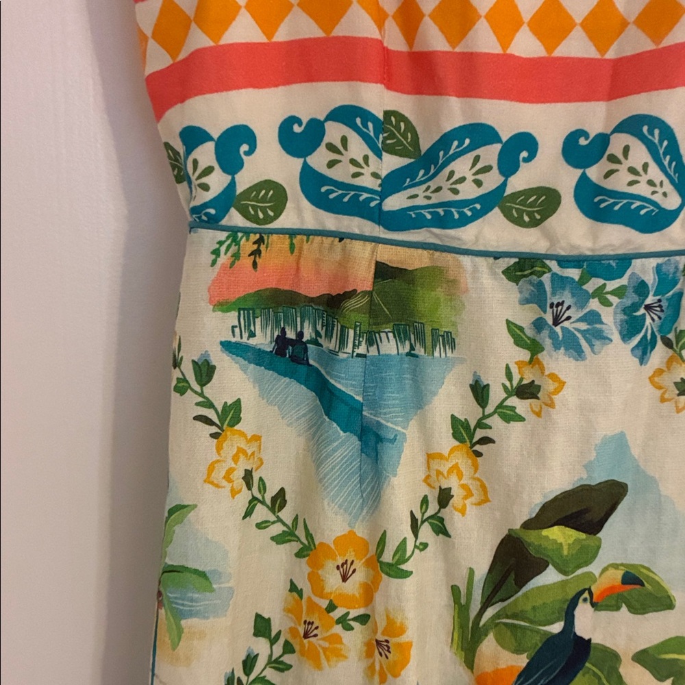 FARM for Anthropologie Multicolor Tropical Maxi Dress Small Petite - Picture 4 of 13